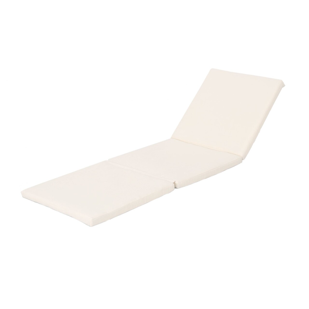 Contemporary Home Living 76.75" Cream White Contemporary Solid Outdoor Patio Chaise Lounge Cushion